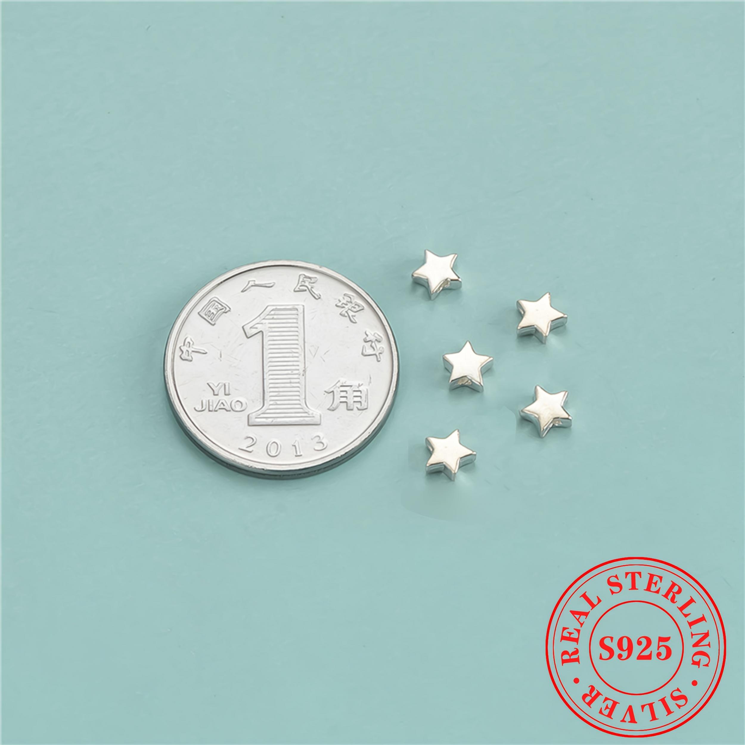 10pcs S925 Sterling Silver Spacer Beads Mini Star DIY Bracelet Jewelry Kit